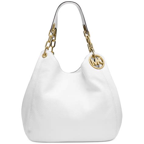 michael kors tote bag white|white Michael Kors shoulder bag.